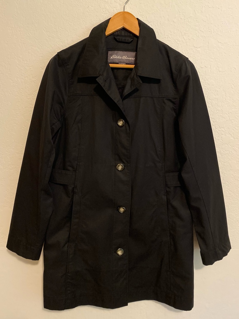 Eddie Bauer Black Transitional Weather Trench Jacket Women’s M